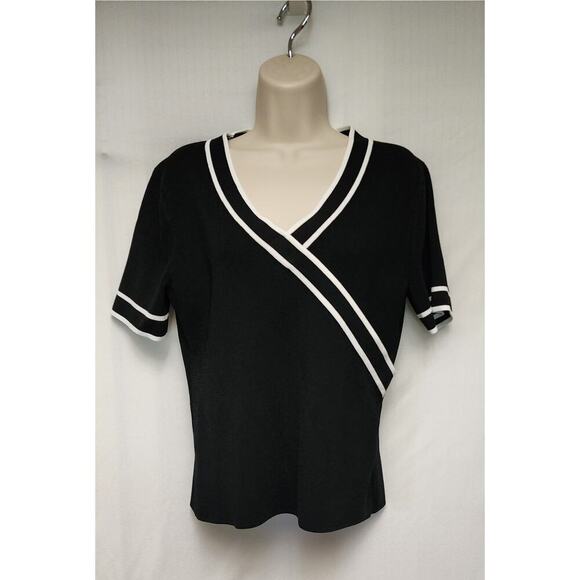 The Fifth Label Cap-Sleeve Black/White Top Blouse Size M - Picture 3 of 6